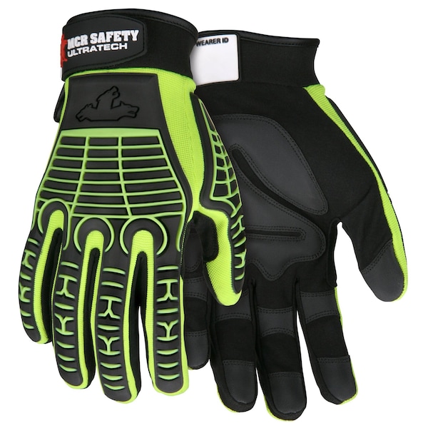Mcr Safety Gloves, UltraTech Multi-Task HV Lime Rough Pad, XXL, PR MC502XXL - main